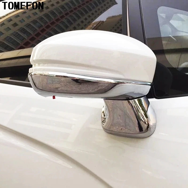 

TOMEFON For Honda Fit Jazz 2014 2015 ABS Chrome Rear View Mirror Car Back Mirrors Rearview Mirror Cover Mirror Pillar Trim 4PCS