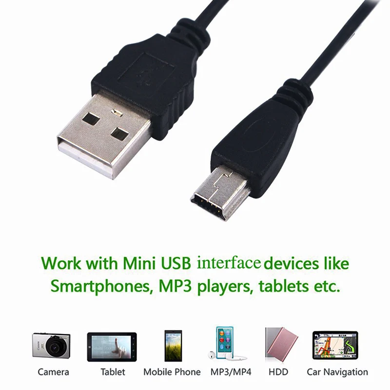 Горячая Распродажа 80 см USB 2 0 A папа мини 5 Pin B зарядное устройство зарядный кабель