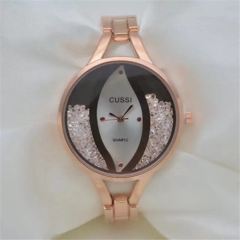 

CUSSI Luxury Womens Bracelet Watches Fashion Quartz Wristwatches Ladies Dress Watches relogio feminino reloj mujer Rose Gold