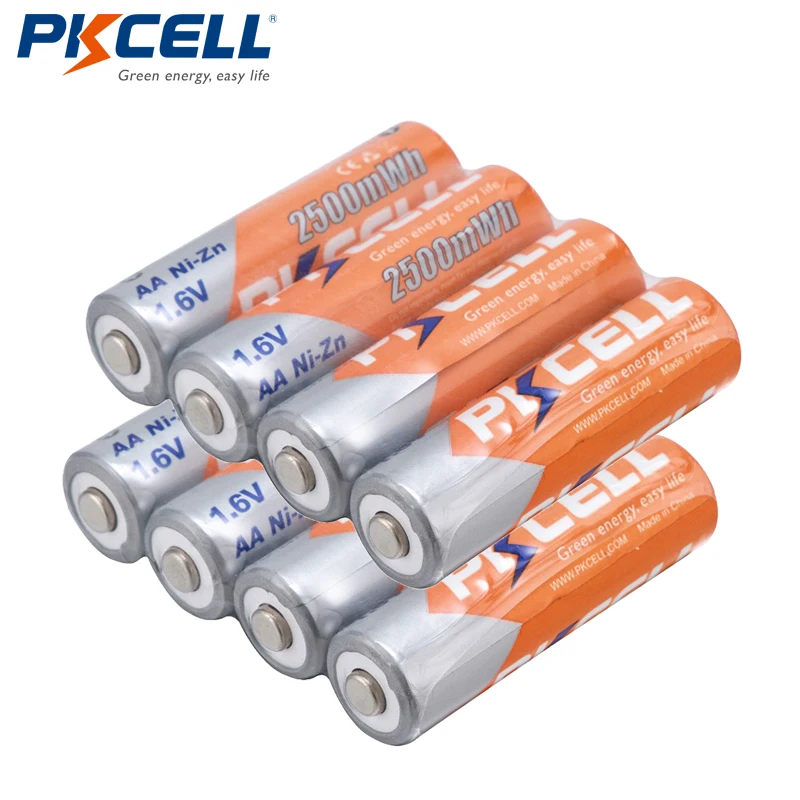 Аккумуляторные батареи Pkcell 8 шт./лот 2500mWh 1 6 в NIZN AA с 2 ящиками для аккумуляторов |