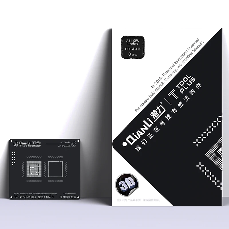3D Черный трафарет BGA шаблон для посадки олова iPhone CPU A7 A8 A9 A10 A11 паяльная сетка с