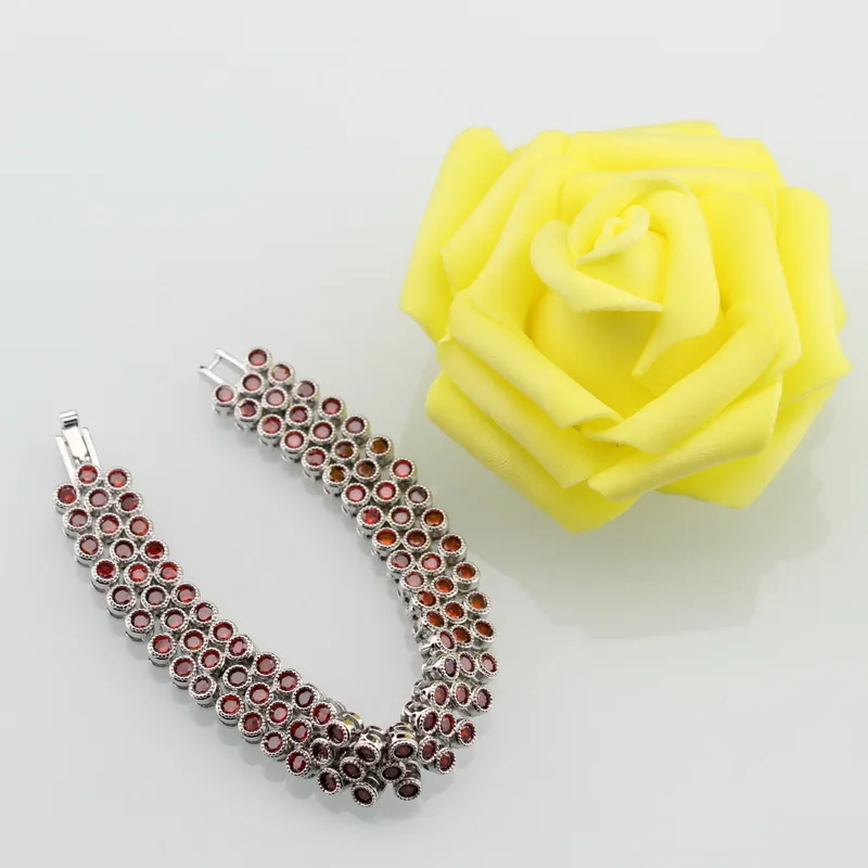 Серебряные ювелирные изделия высшего качества красный гранат Здоровье Мода