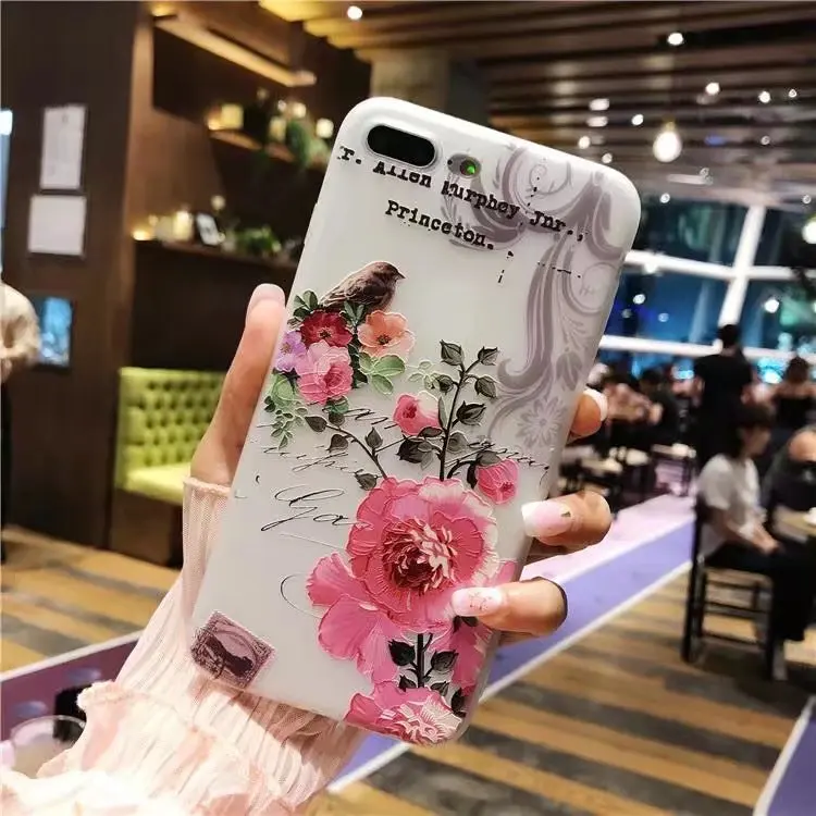 6 Модный 3D чехол для телефона с белым цветком для iPhone 8, 7 Plus, мягкий ТПУ чехол для задней крышки s, чехол для iPhone X, XR, XS, MAX, 6, 6s Plus, 5S - Цвет: 6