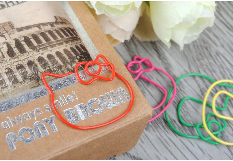 6 шт. кавайные зажимы в форме кошки зажим металлический для бумаги милые закладки