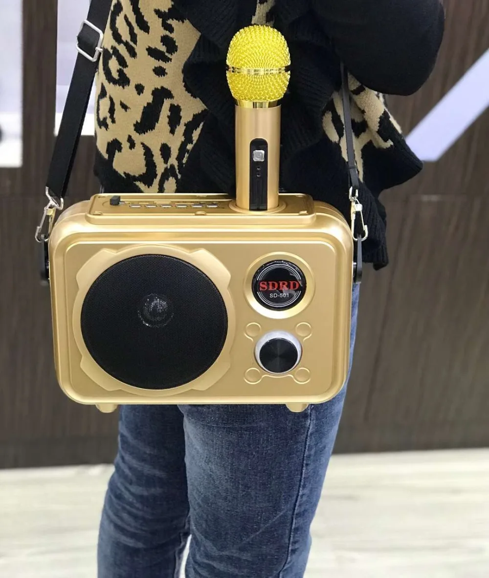 Bluetooth динамик с беспроводным микрофоном портативный подвижный караоке KTV