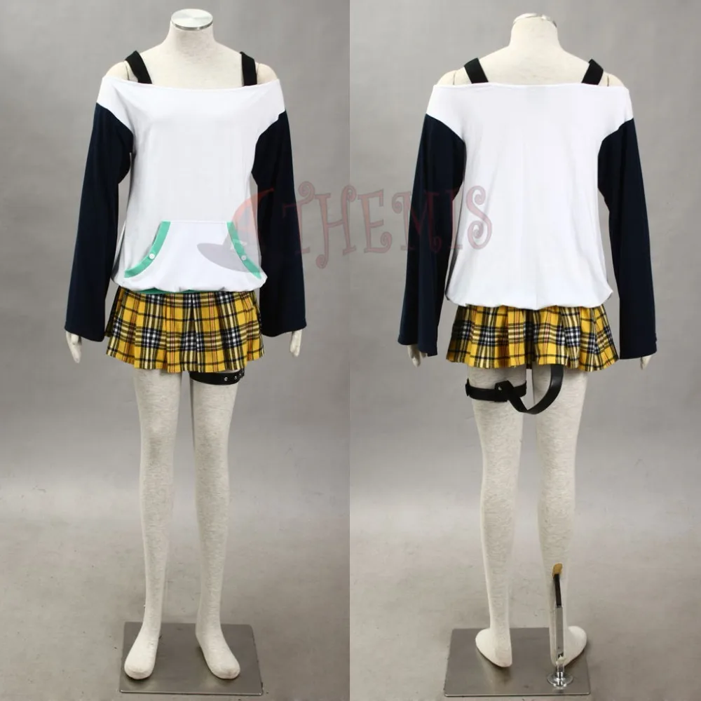 Athemis/Новинка Летняя юбка в шотландскую клетку Rosario and Vampire Белые костюмы Снежной