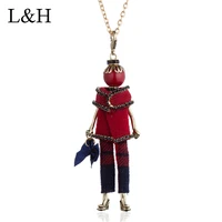 casual red yarn shawl pants doll statement necklacespendants gold chain big choker long sweater necklace for women jewelry
