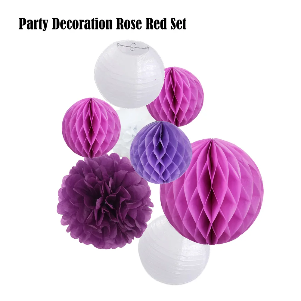 Красная роза бумажные поделки 8 шт./компл. фиолетовое украшение Свадебный декор