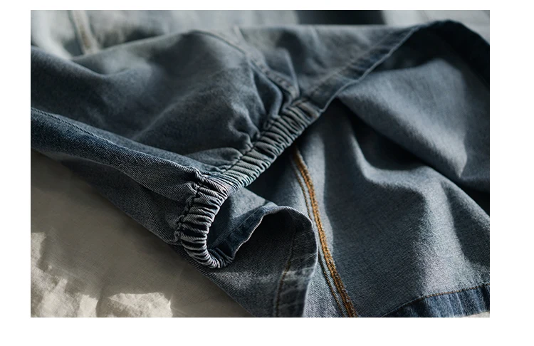 Spring Autumn Skirt Fashion Women Large size Denim skirt New Ladies Elastic Waist pocket Bleached Mori girl Casual Loose skirt