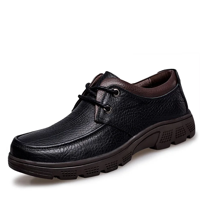 New winter men's single toe cowhide leather business casual shoes plus size 47 48 free shipping | Обувь