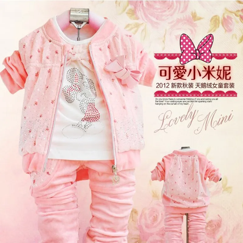 Детский Бархатный комплект Anlencool из трех предметов Осенняя детская одежда для