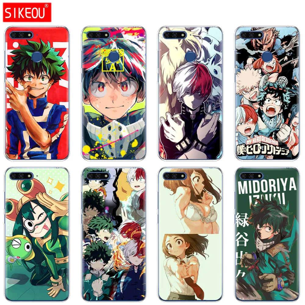 Силиконовый чехол для телефона Huawei Honor 7A PRO 7C Y5 Y6 Y7 Y9 2017 2018 Prime My Hero Academia Anime|Бамперы| |