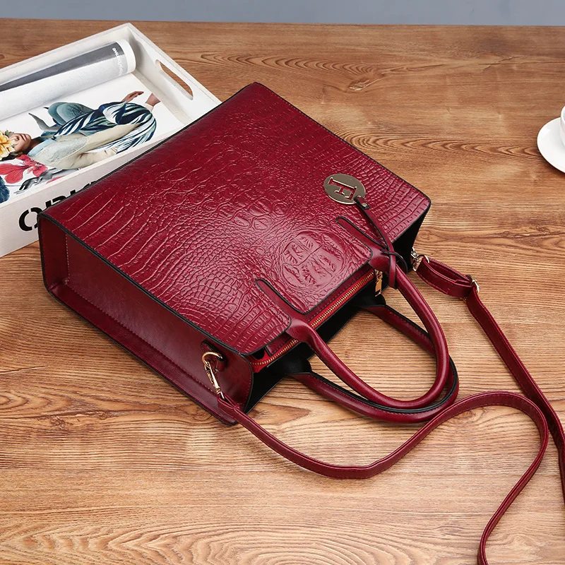 2018 Аллигатор Leahter сумки для Для женщин моды Crossbody Сумочка Большой Bolsa Feminina sac