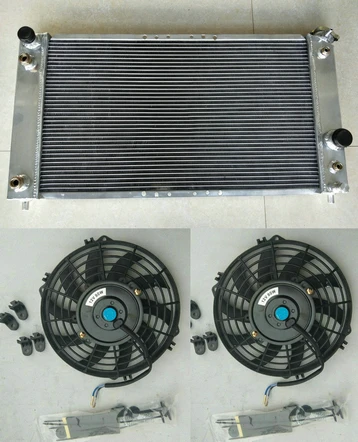 Radiator And Fans Алюминиевый радиатор+ вентилятор для Chevy Chevrolet S10 Блейзер GMC Jimmy Sonama Homebre пикап 4300 V6 4.3L 1995-2005 262cu Vortec - Цвет: Radiator And Fans