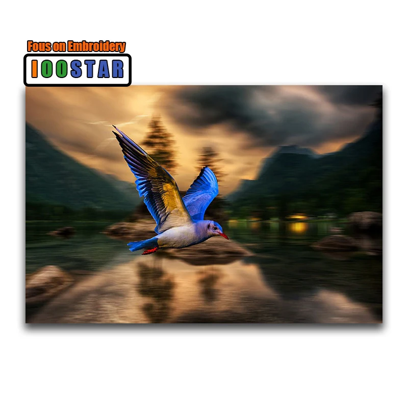 DIY 3D Diamond mosaic animal Full Round painting Blue kingfisher Square embroidery Cross stitch bird | Дом и сад