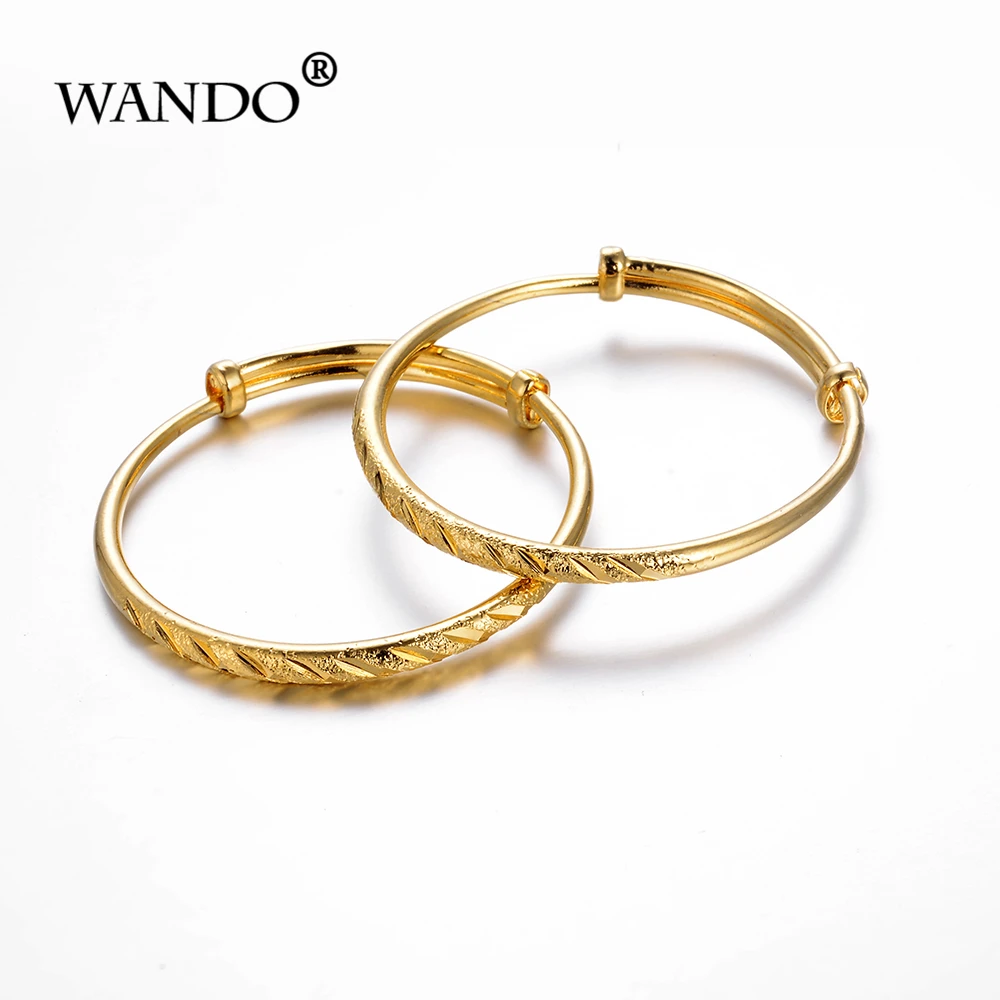 WANDO 2 шт. золото Цвет Круглый браслет& браслет, для маленьких детей, для девочек/малышей с рисунком героев мультфильмов; детская трендовая Детская кофта ювелирные изделия для мальчиков и для девочек на день рождения Рождественские подарки B01