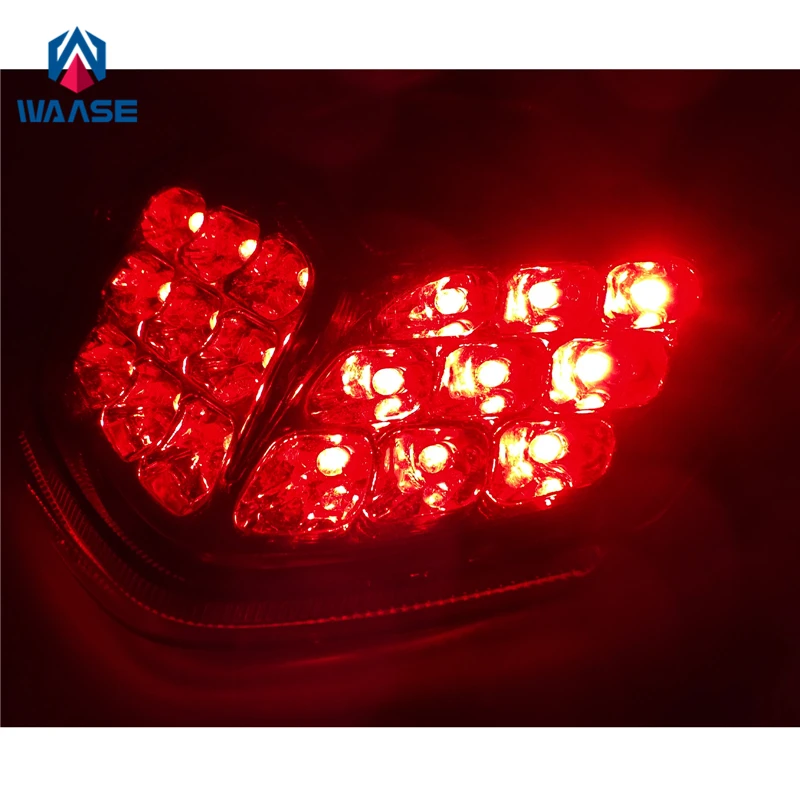 Waase для Kawasaki Z750 2007-2012/Z1000 2007 2008 2009 хромированный задний светильник стоп-сигнал поворота Встроенный светодиодный светильник