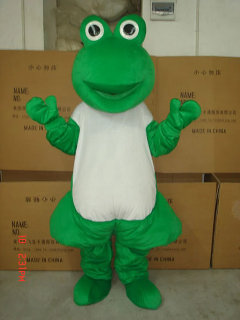 Зеленая лягушка маскот костюм костюмы косплей вечеринка платье наряды одежда