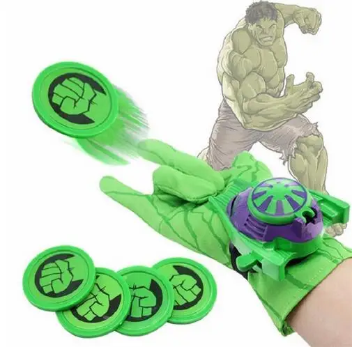 Hulk "Человек-паук" запуска перчатки Косплэй костюм реквизит супергероя Бэтмен Железный человек перчатки на Хэллоуин для детей подарок на день рождения - Цвет: Hulk