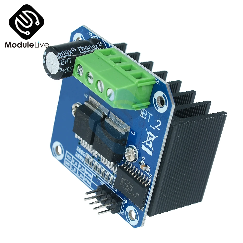 Двойной BTS7960 B BTS7960B DC 43A Драйвер шагового двигателя Модуль h-мост PWM модуль для Arduino салона автомобиля