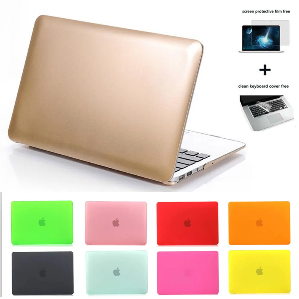 3 в 1 матовый золотой чехол для ноутбука + два подарка Macbook pro 13 15 air 11 retina ноутбук с