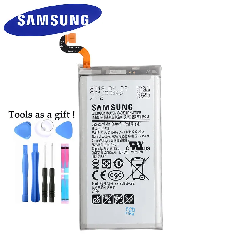 Оригинальный аккумулятор Samsung 3500 мА · ч EB BG955ABE Мобильный телефон батареи для Galaxy S8