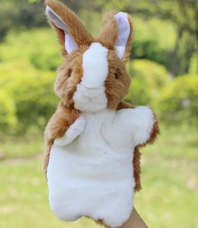 

Children Party favor gift plush wolf rabbit toy animal cartoon bunny hand Puppets kids Christmas gift stage performance props