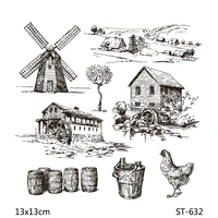 azsg rural life windmill clear stamps for diy scrapbooking decorative card making craft fun decoration supplies 13x13cm