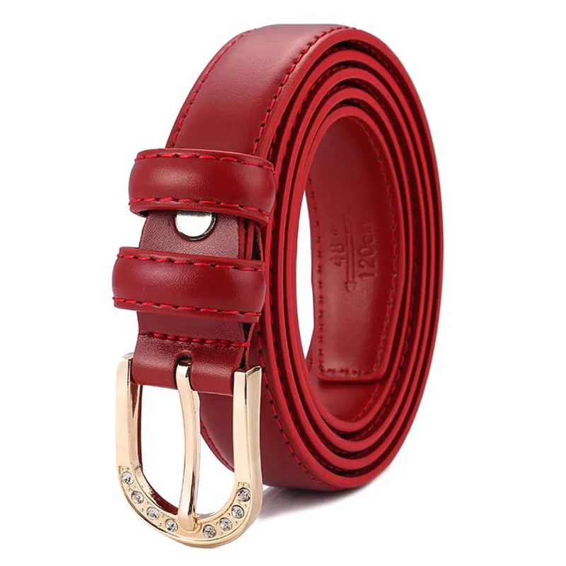 red F& U из натуральной коровьей кожи ремень роскошные ремень платье и джинсы Ремни для Для женщин Мода Винтаж Золотой и Серебряный пряжка с кристаллами - Цвет: red
