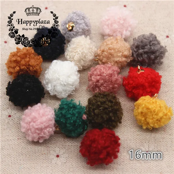 mix colors 20pcs 20 шт 16 мм смешанные цвета Hariy шерстяная покрытая тканью, круглая подвеска из бисера для дома и сада, кабошон для рукоделия, ювелирных изделий - Цвет: mix colors 20pcs