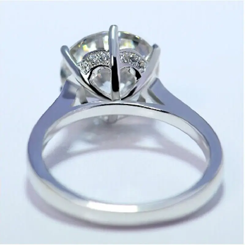 Косынка женское кольцо 925 стерлингового серебра яйцо 3ct AAAAA Сона Циркон cz