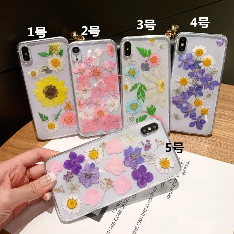 Чехол для настоящих гербарий IPhone X XR XS Max 8 Plus 7 6 S чехол задней панели модный