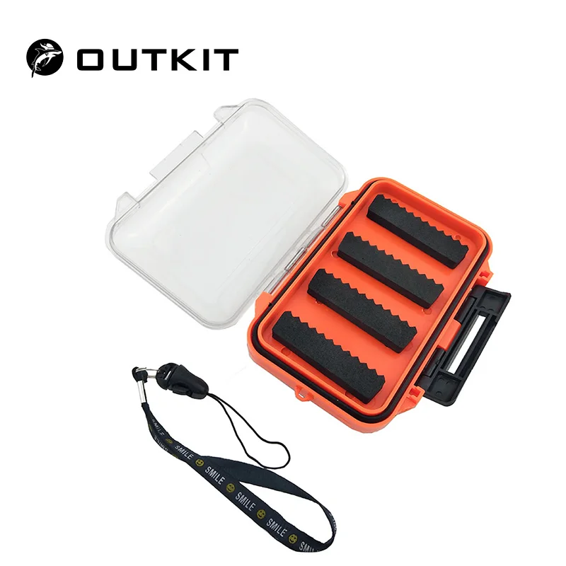 OUTKIT 110*65*25 мм пластиковый водонепроницаемый fly fishing двухсторонний прозрачный кейс