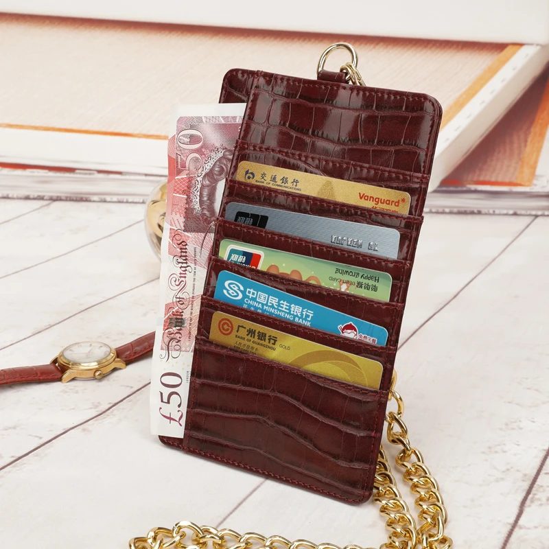 Genuine Leather Mobile Phone Card Holder Embossed Serpentine Leather Phone Wallet Python Leather Pouch With Lanyardr Phone Bag