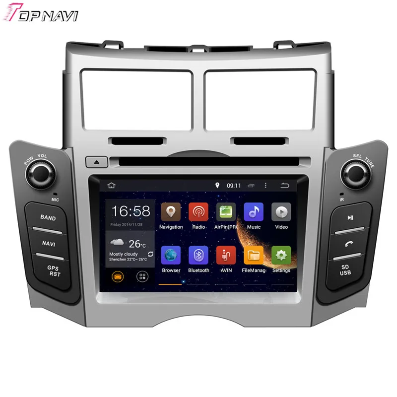 Автомобильный dvd плеер TOPNAVI 6 2 дюйма четырехъядерный Android 0 для Toyota Yaris 2005 2006 2007 2008