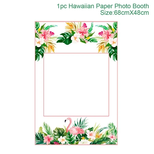 photo booth FENGRISE Гавайи участник Luau Розовый фламинго вечерние Декор Бумага Салфетка под тарелку кружку День рождения летняя Гавайская Гавайский вечерние поставки - Цвет: photo booth