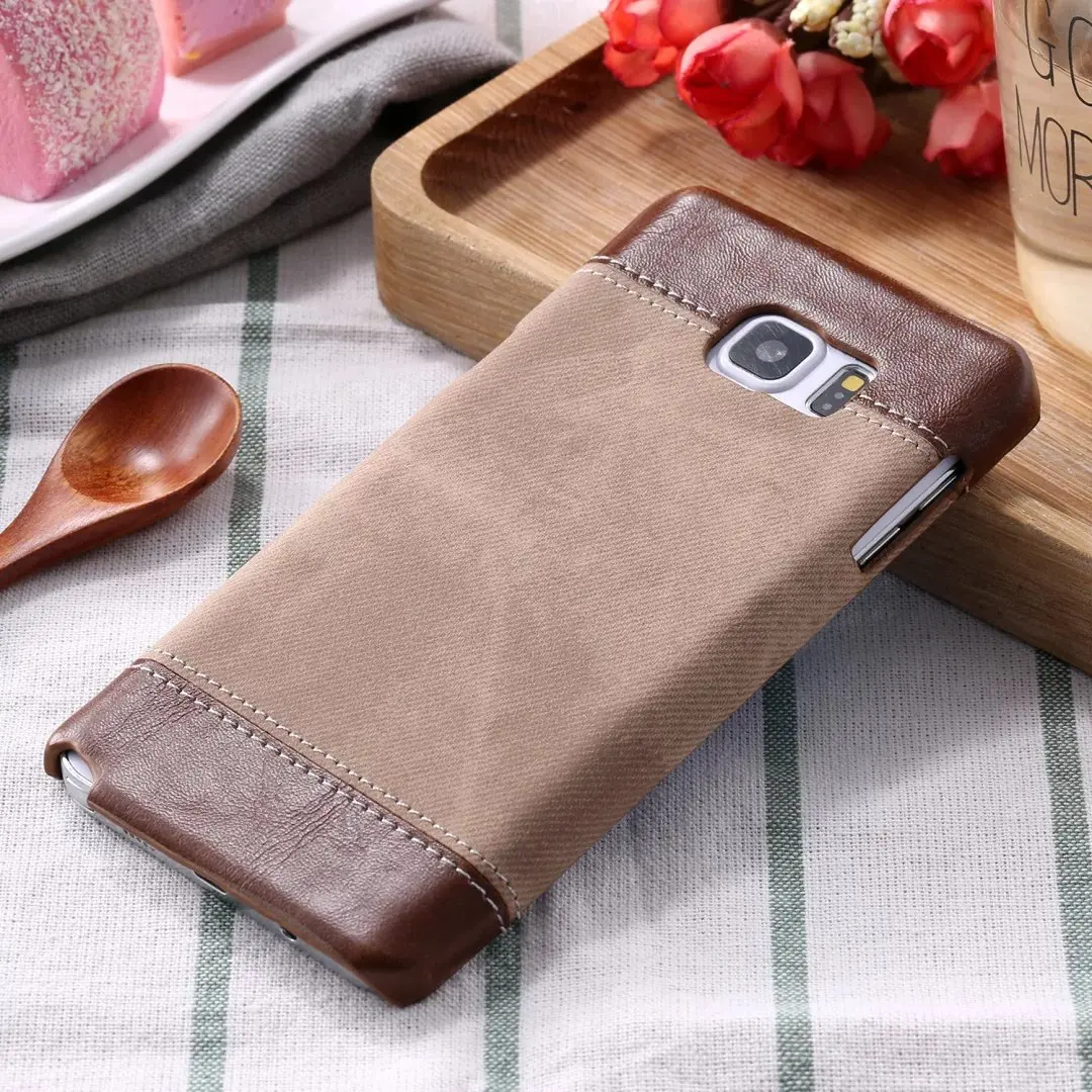 Жесткий чехол, кожаный ковбойский джинсовый стиль для Iphone 5, 5S, se, 6, 6 S, samsung Galaxy S6, S7 Edge, S8 Plus, Note 3, 4, A3, A5, A7, Ретро стиль, новинка - Цвет: brown