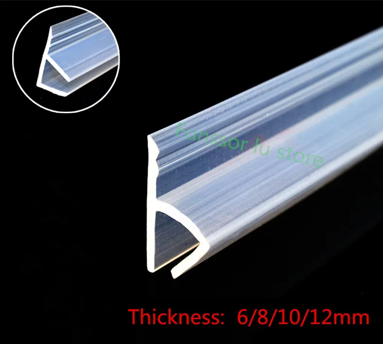 

6 8 10 12mm Glass Seals Frameless Shower Door Window Balcony Screen Sealing Strip Weatherstrip Draft Stopper 3m h