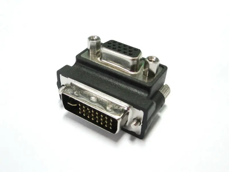 

2pcies/lot Right Angled 90 Degree VGA 15PIN SVGA Female To DVI 24+5 male DVI to VGA LCD Adapter