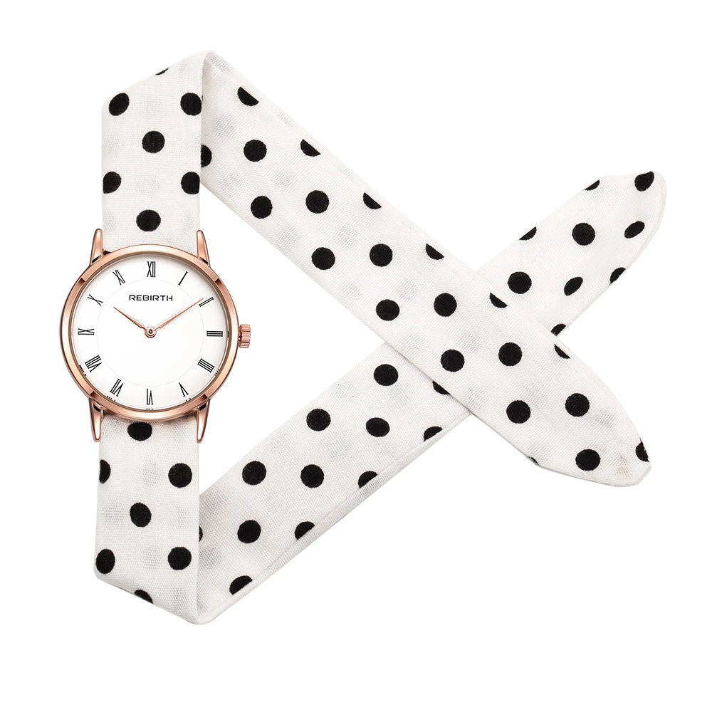 Часы Rebirth с тканевым браслетом роскошные Брендовые женские часы новинка 2017 под