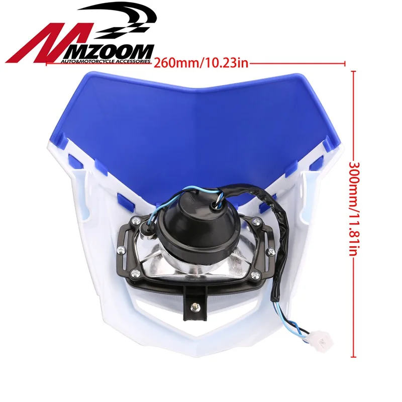 Универсальный фары мотоцикла Headlight Head Lamp Lighting Enduro Dual Sport Dirt Bike H4 Fairing для Yamaha Honda Suzuki KTM и др.