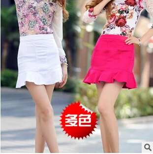 

2015 new arrival women's spring summer denim ruffles trumpet skirts women fashion cowboy skirt