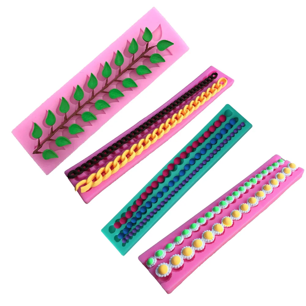 

1pc Pearl Silicone Cake Mold Rope Sugarcraft Fondant Cake Border Mould Bakeware Decorating Tools Chocolate Resin Clay Molds