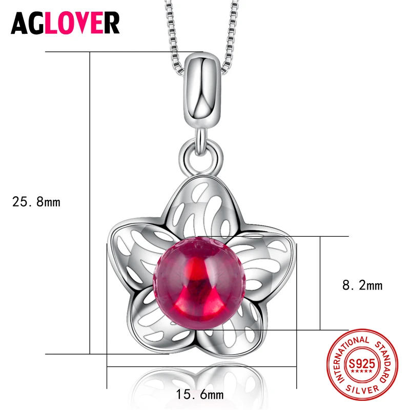 

Queen Fashion Solid 925 Sterling Silver Women Flower Star Necklace with Cubic Zircon Ladies Pendant Necklaces Wedding Jewelry