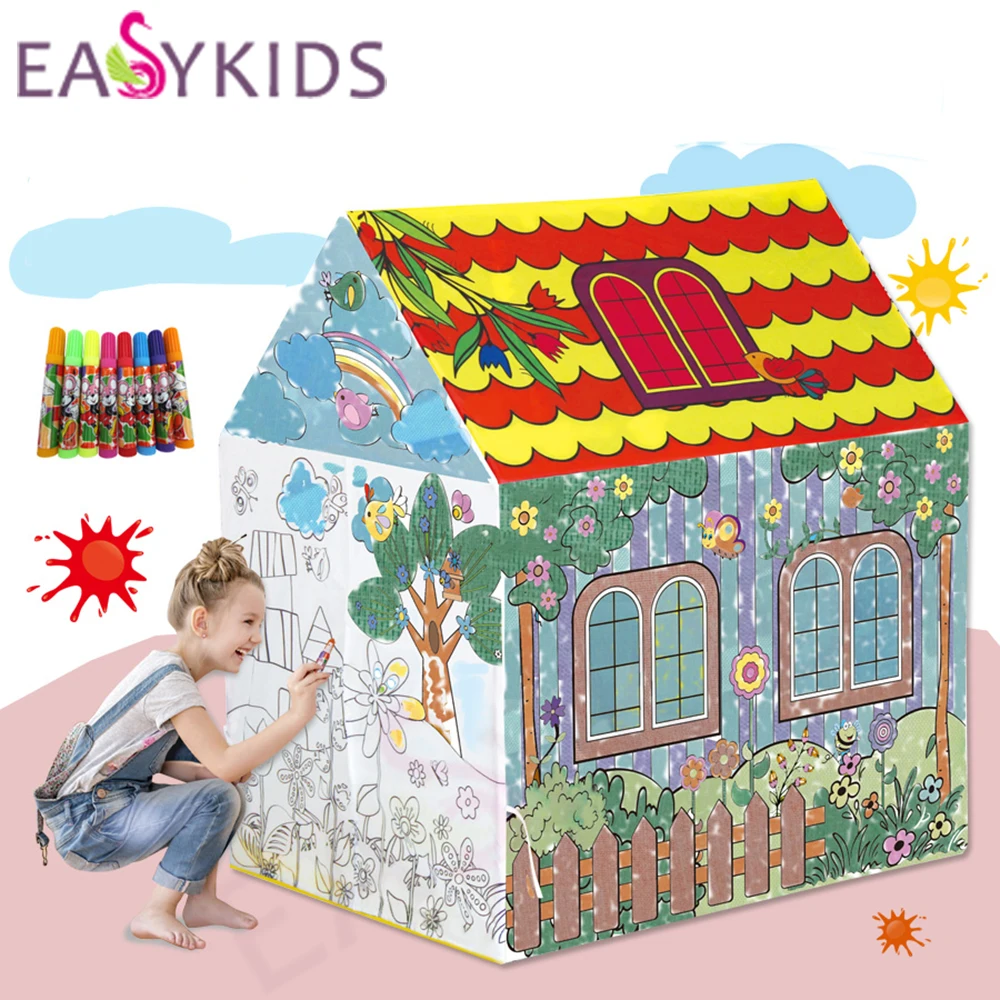 Детская игровая палатка игрушечная для рисования складная портативная девочек