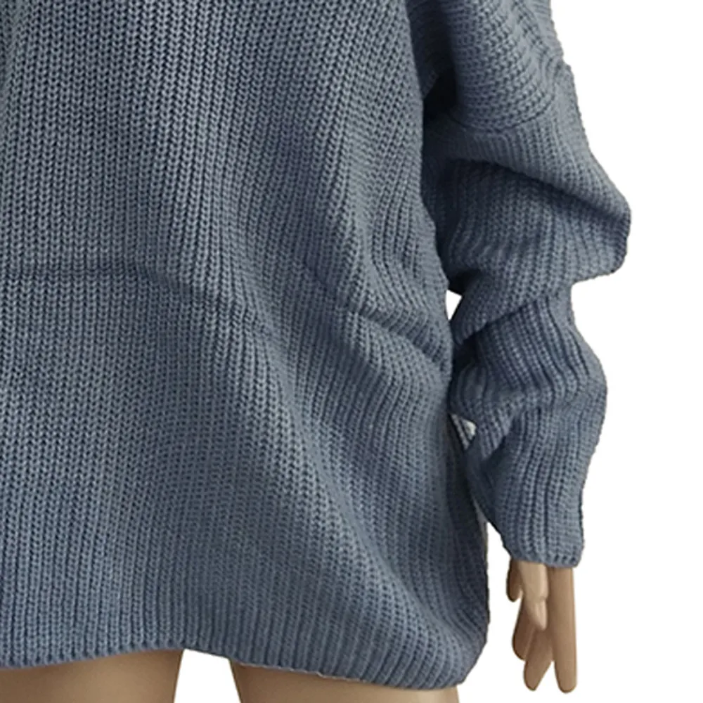 

Women Deep V Neck Loose Casual Solid Color Knitted Pullover And Sweater sueter mujer invierno 2019 high quality W712