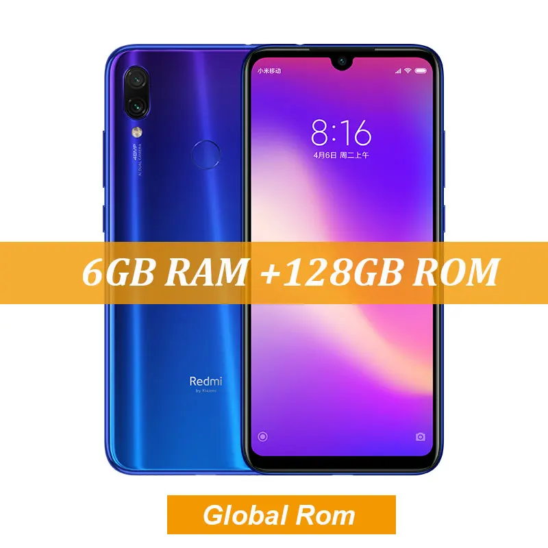 Global Rom Blue Xiaomi Redmi Note 7 Pro с глобальной прошивкой, 6 ГБ, 128 ГБ, 48 МП, IMX 586, камера Snapdragon 675, четыре ядра, 6,3 дюйма, FHD экран, мобильный телефон, QC 4,0 - Цвет: Global Rom Blue