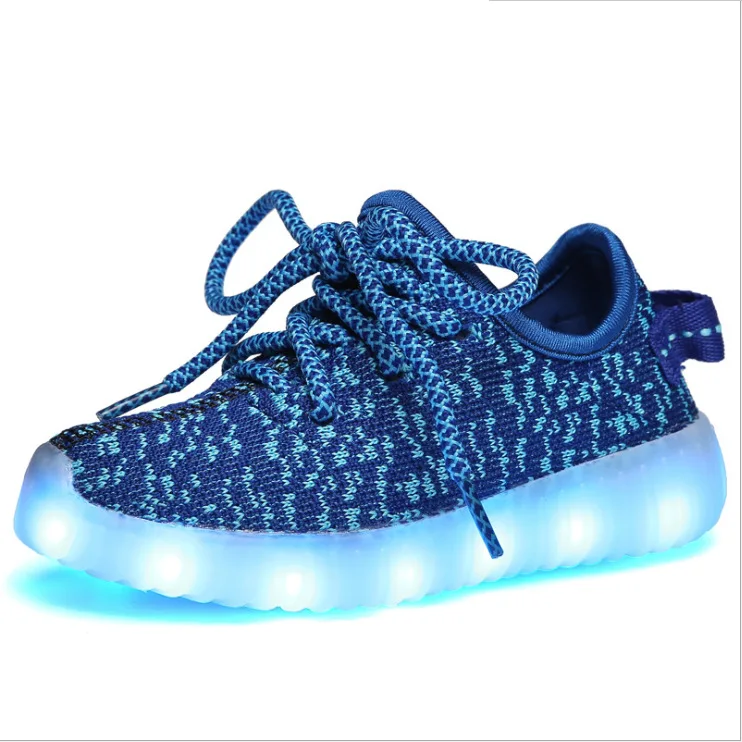 560Blue KRIATIV/светящиеся кроссовки с зарядкой от USB; светящаяся обувь с подсветкой; светильник для маленьких мальчиков и девочек; дышащие тапочки; светильник; обувь - Цвет: 560Blue