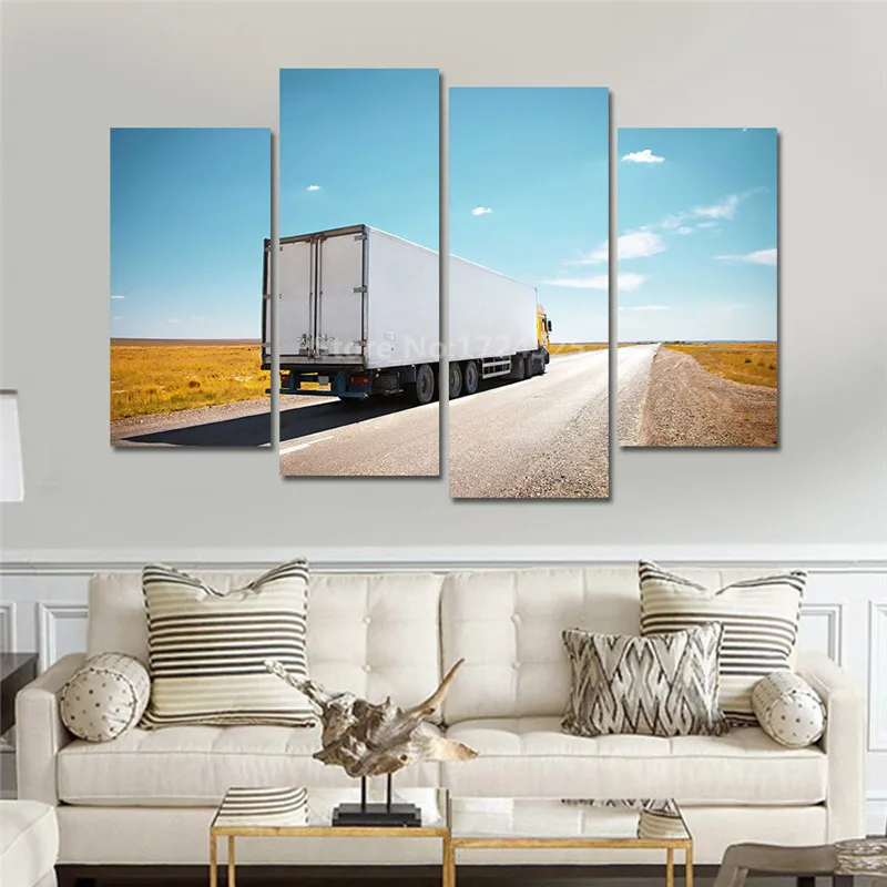 CLSTROSE 4 панели пляжная лодка праздничный настенный художественный Рисунок