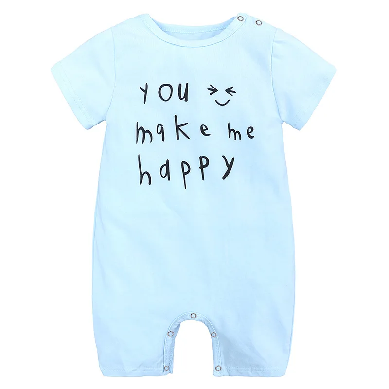 Newborn Baby Boys Summer Thin Rompers New Cartoon Short Sleeved Jumpsuit Infant Cotton Climbing Clothes Animal Pajamas Out |